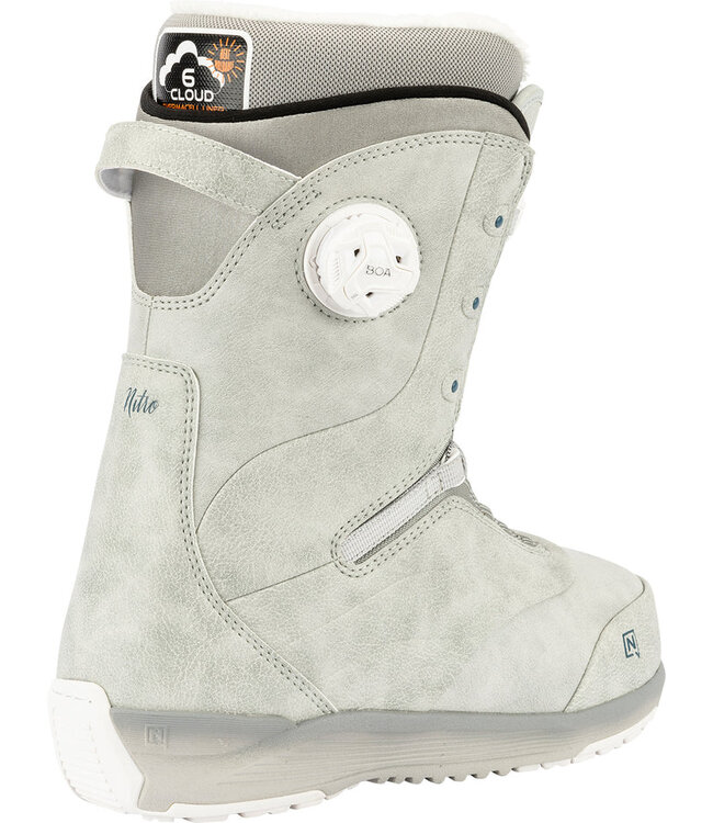 NITRO WOMENS CROWN BOA SNOWBOARD BOOTS LIGHT GREY 2026