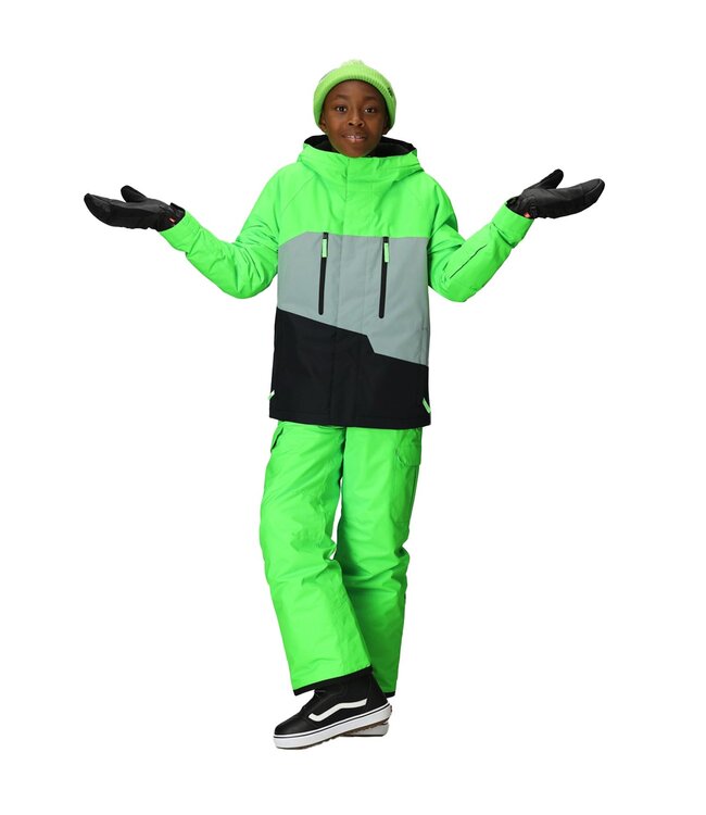 686 BOYS GEO INSULATED JACKET BOREALIS GREEN CLEARBLOCK 2026