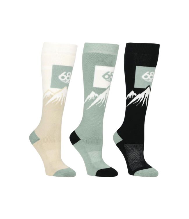 686 WOMENS SNOW CAPS SOCK (3-PACK) MULTI 2026