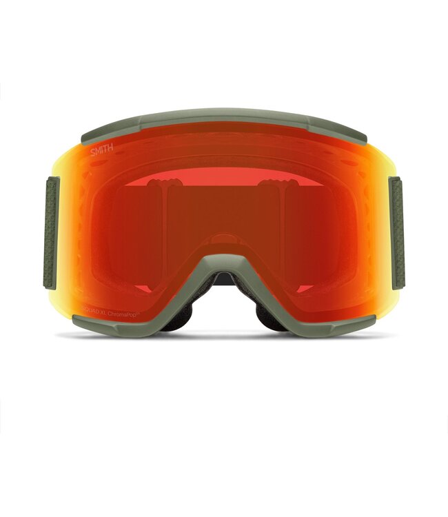SMITH SQUAD XL GOGGLE FATIGUE GREEN W/ CHROMAPOP EVERYDAY RED MIRROR + CHROMAPOP STORM YELLOW FLASH 2026
