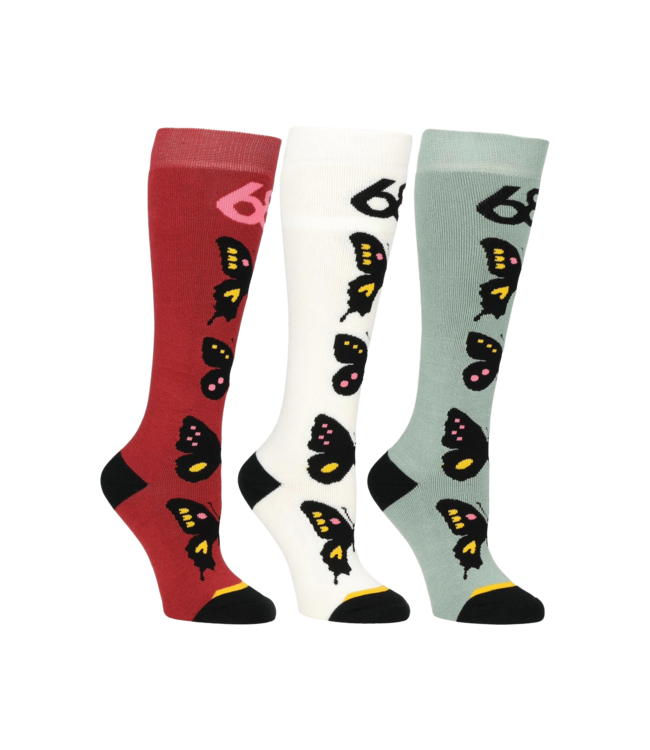 686 WOMENS BUTTERFLY SOCK (3-PACK) MULTI 2026