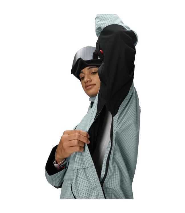 686 WOMENS OUTLINE SHELL ANORAK DUSTY MARINE GRID 2026