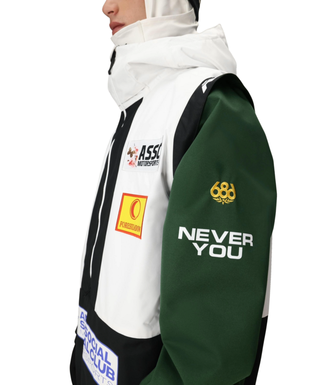 686 MENS ASSC F1 SHELL ANORAK JACKET WHITE COLORBLOCK 2026