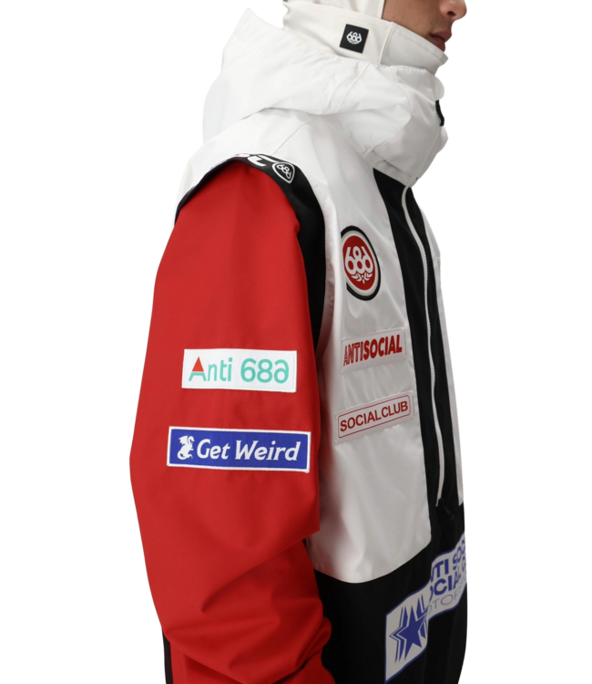 686 MENS ASSC F1 SHELL ANORAK JACKET WHITE COLORBLOCK 2026