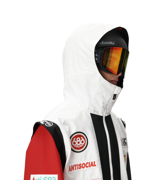 686 MENS ASSC F1 SHELL ANORAK JACKET WHITE COLORBLOCK 2026