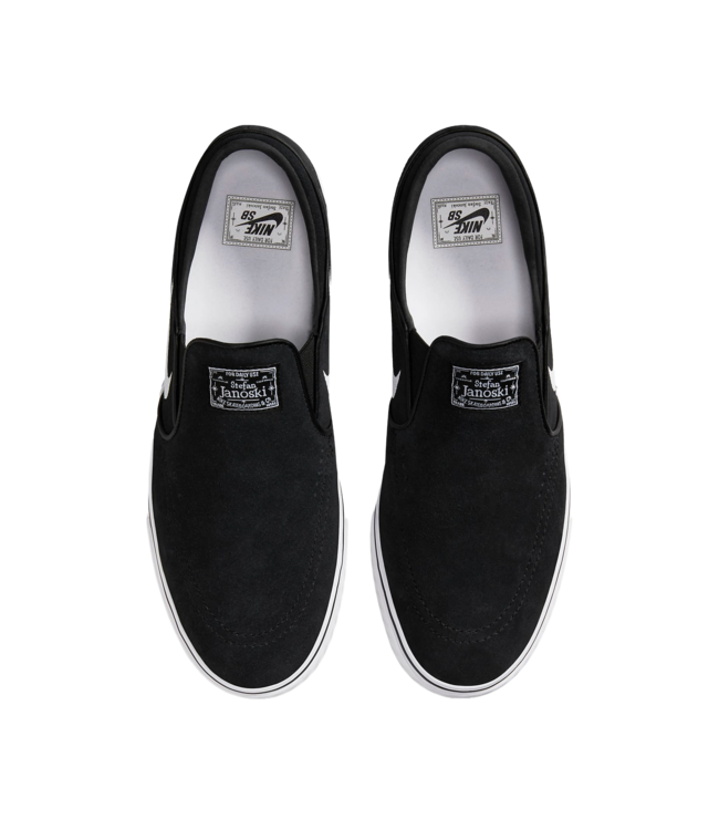 NIKE SB MENS ZOOM JANOSKI+ SLIP SHOES BLACK/WHITE