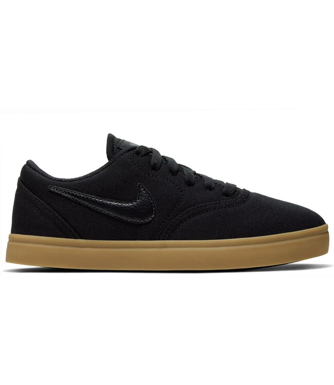 NIKE SB KIDS CHECK CANVAS SHOE BLACK/BLACK-GUM LIGHT BROWN
