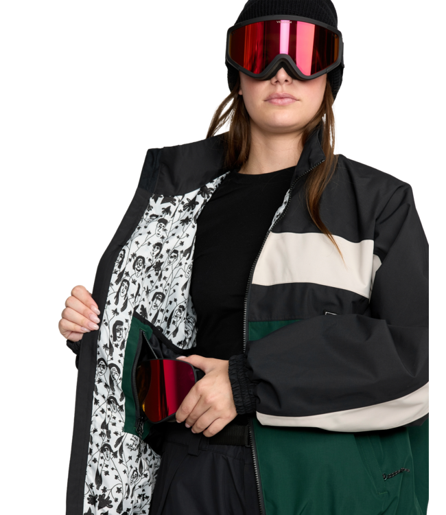 VOLCOM WOMENS DLM JACKET BLACK GREEN 2026
