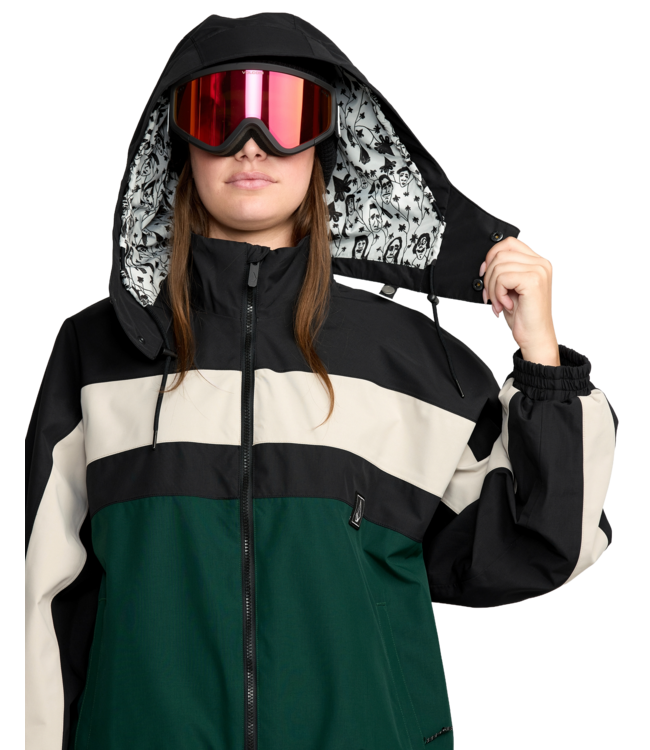 VOLCOM WOMENS DLM JACKET BLACK GREEN 2026