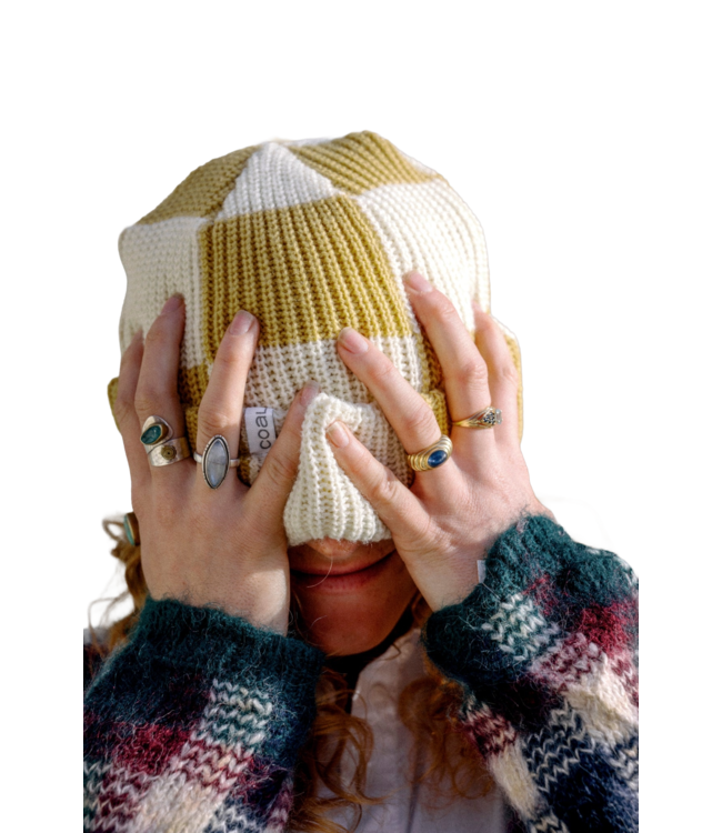 COAL FRENA BAGGY BEANIE KHAKI CHECK 2026