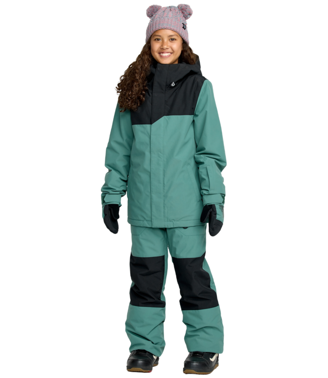 VOLCOM KIDS BARKLEY INSULATED BIB OVERALL PANTS SPRUCE GREEN 2026