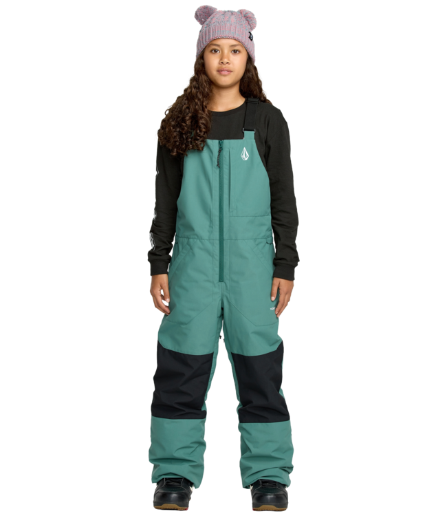 VOLCOM KIDS BARKLEY INSULATED BIB OVERALL PANTS SPRUCE GREEN 2026