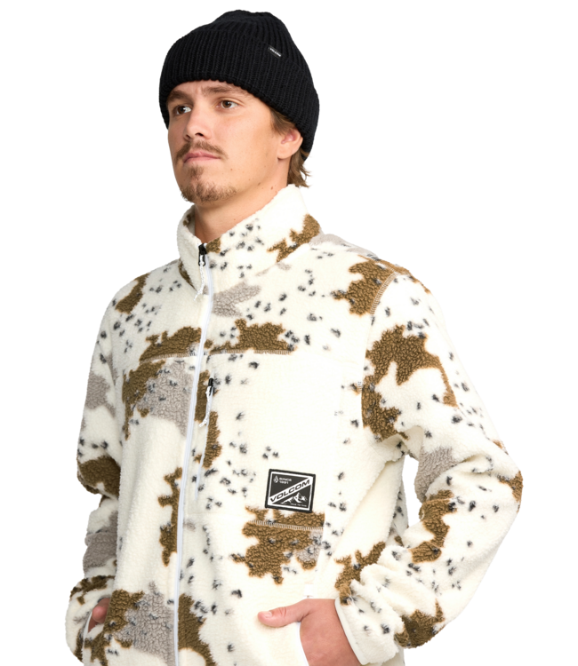 VOLCOM MENS NELSON SHERPA FULL ZIP HOODIE WHITE 2026`