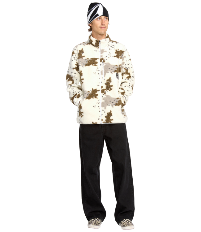 VOLCOM MENS NELSON SHERPA FULL ZIP HOODIE WHITE 2026`