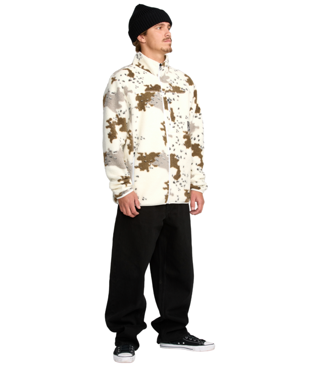 VOLCOM MENS NELSON SHERPA FULL ZIP HOODIE WHITE 2026`