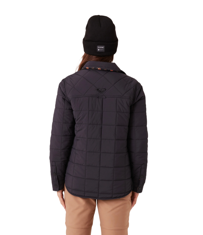 ROXY WOMENS ALPINE QUILTED SHACKET BLACK 2026