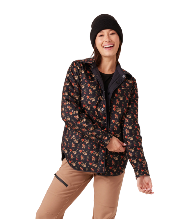 ROXY WOMENS ALPINE QUILTED SHACKET BLACK 2026