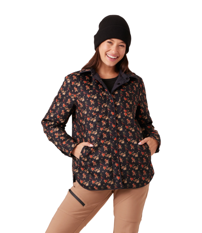 ROXY WOMENS ALPINE QUILTED SHACKET BLACK 2026