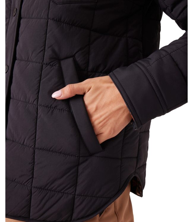 ROXY WOMENS ALPINE QUILTED SHACKET BLACK 2026