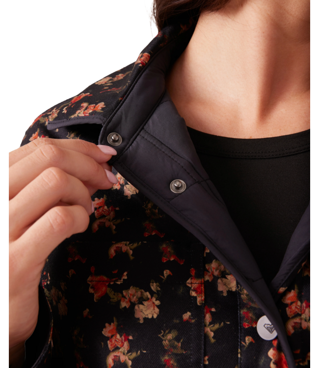 ROXY WOMENS ALPINE QUILTED SHACKET BLACK 2026