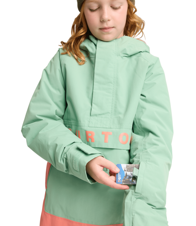 BURTON KIDS FROSTNER 2L ANORAK JACKET SOFT SAGE/PEACH ECHO 2026
