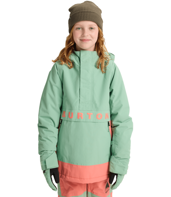 BURTON KIDS FROSTNER 2L ANORAK JACKET SOFT SAGE/PEACH ECHO 2026