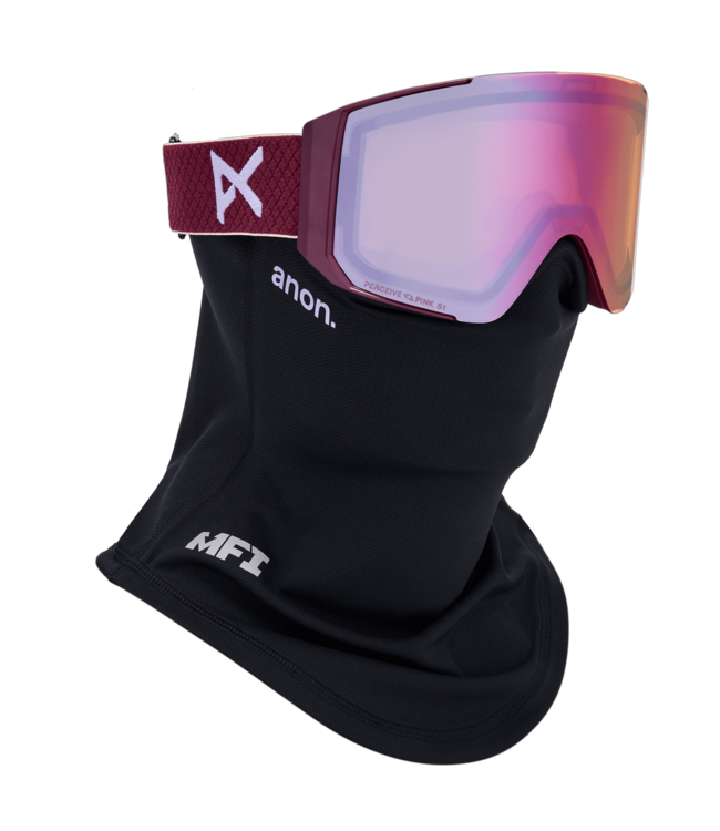 ANON SYNC GOGGLE DEEP CHERRY w/ CLOUDY PINK + VARIABLE BLUE + MFI 2026