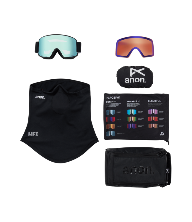 ANON M6S GOGGLE BLACK w/ VARIABLE BLUE + CLOUDY PINK + MFI 2026