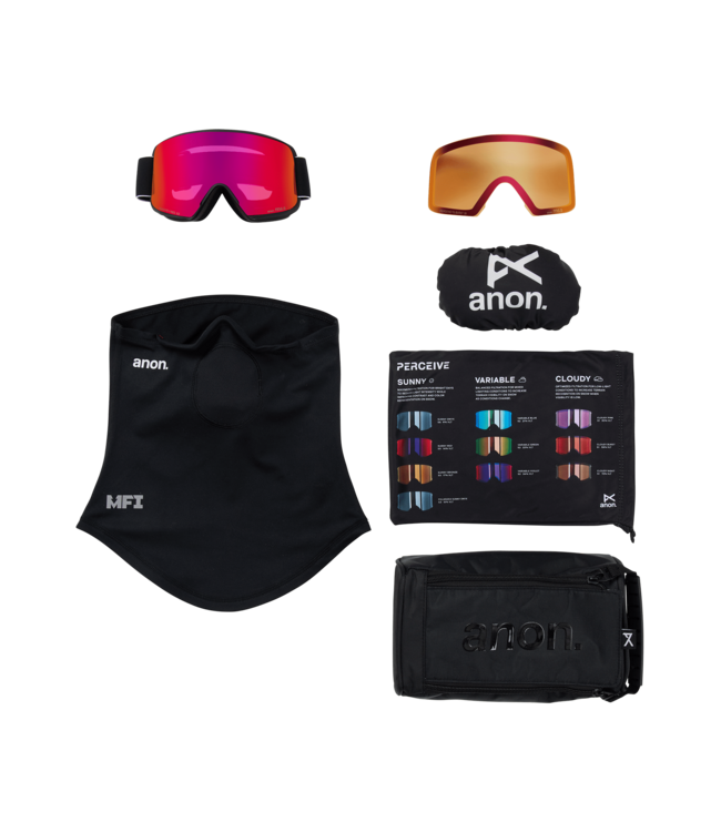 ANON M6S GOGGLE BLACK w/ SUNNY RED + CLOUDY BURST + MFI 2026