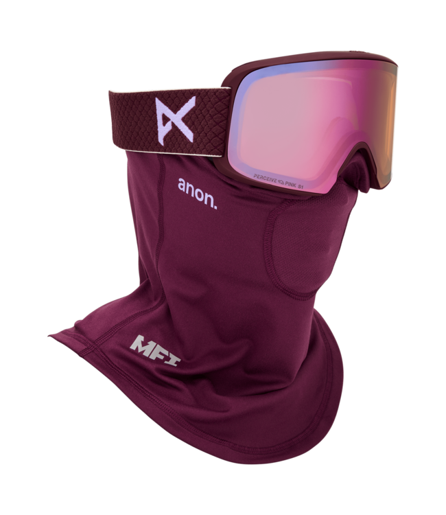 ANON M6 GOGGLE DEEP CHERRY w/ CLOUDY PINK + VARIABLE BLUE + MFI 2026