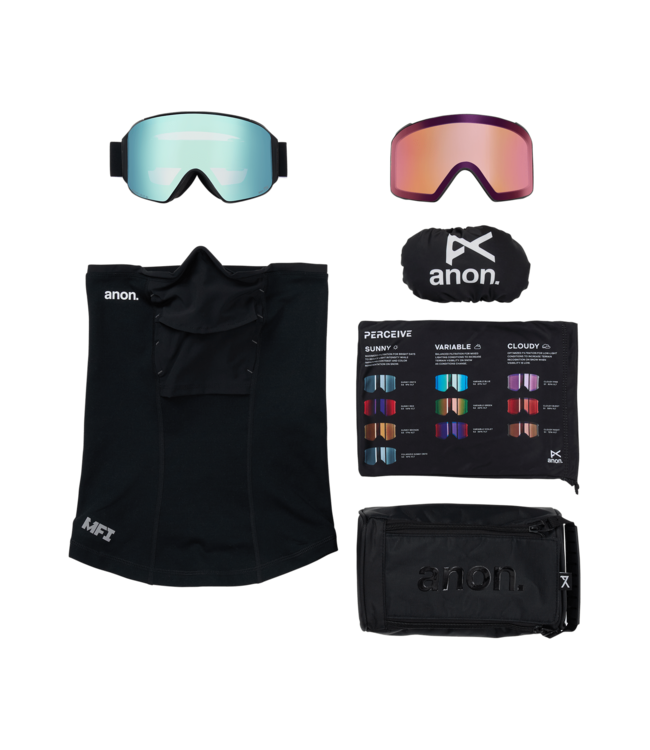 ANON M4 CYLINDRICAL GOGGLE BLACK w/ VARIABLE BLUE + CLOUDY PINK 2026