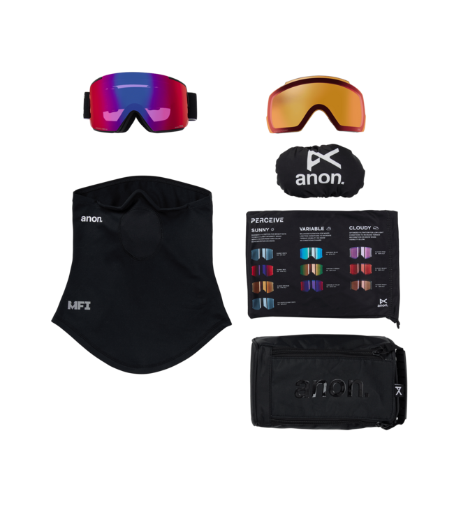 ANON M5 GOGGLE BLACK w/ SUNNY RED + CLOUDY BURST 2026