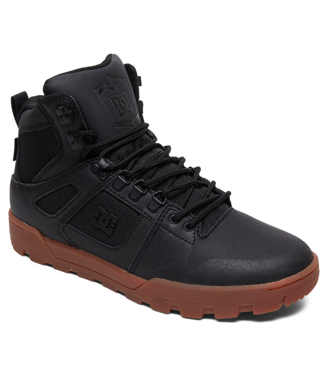 DC MENS PURE HIGH-TOP WR BOOTS BLACK/GUM
