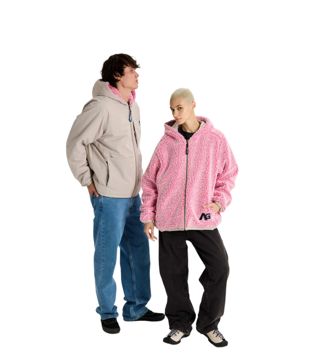 BURTON [AG] SPEAKOUT SHERPA REVERSIBLE JACKET STONE GREY/ PLUSH PINK 2026
