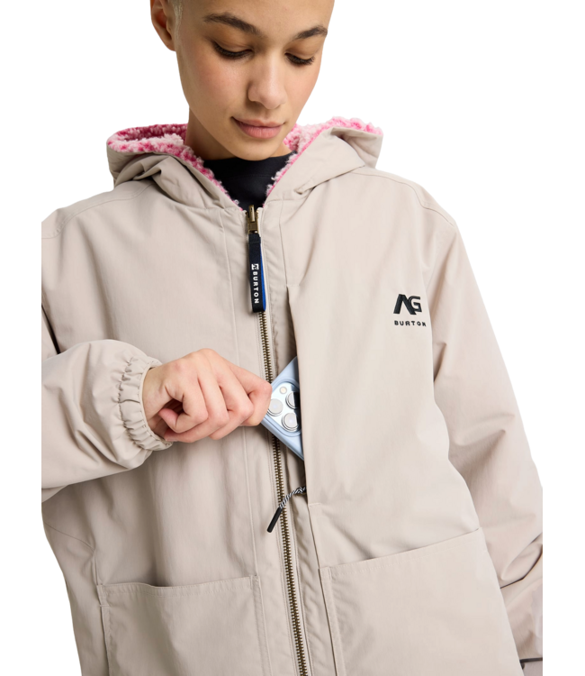 BURTON [AG] SPEAKOUT SHERPA REVERSIBLE JACKET STONE GREY/ PLUSH PINK 2026