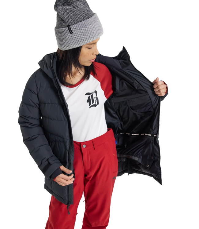 BURTON WOMENS LOYIL DOWN JACKET TRUE BLACK 2025