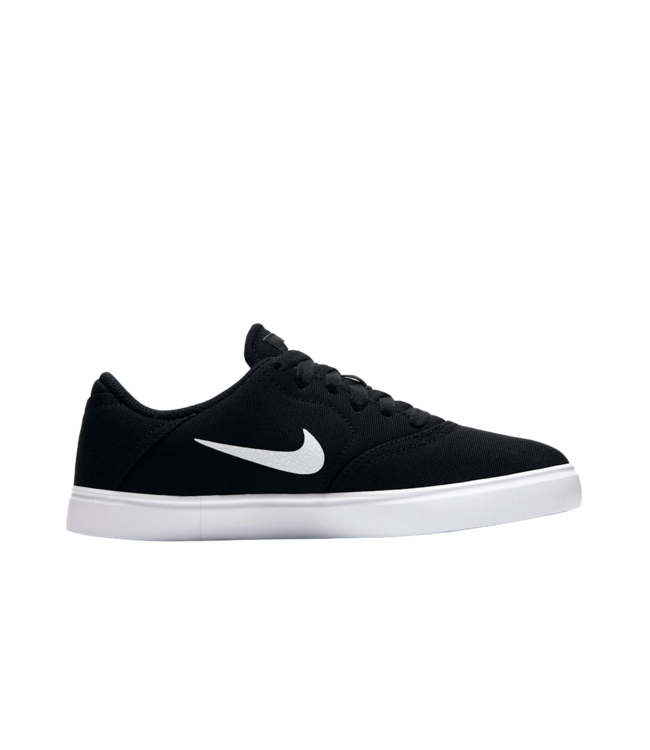 NIKE SB YOUTH CHECK CANVAS (GS) SHOE BLACK/WHITE