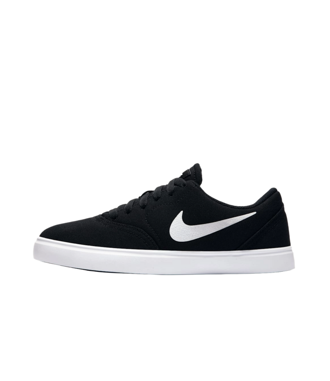 NIKE SB YOUTH CHECK CANVAS (GS) SHOE BLACK/WHITE