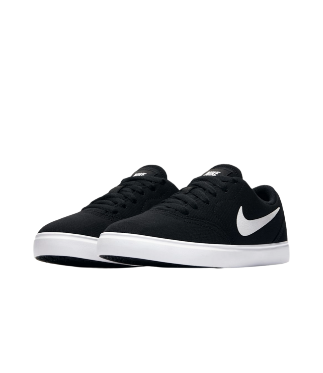 NIKE SB YOUTH CHECK CANVAS (GS) SHOE BLACK/WHITE
