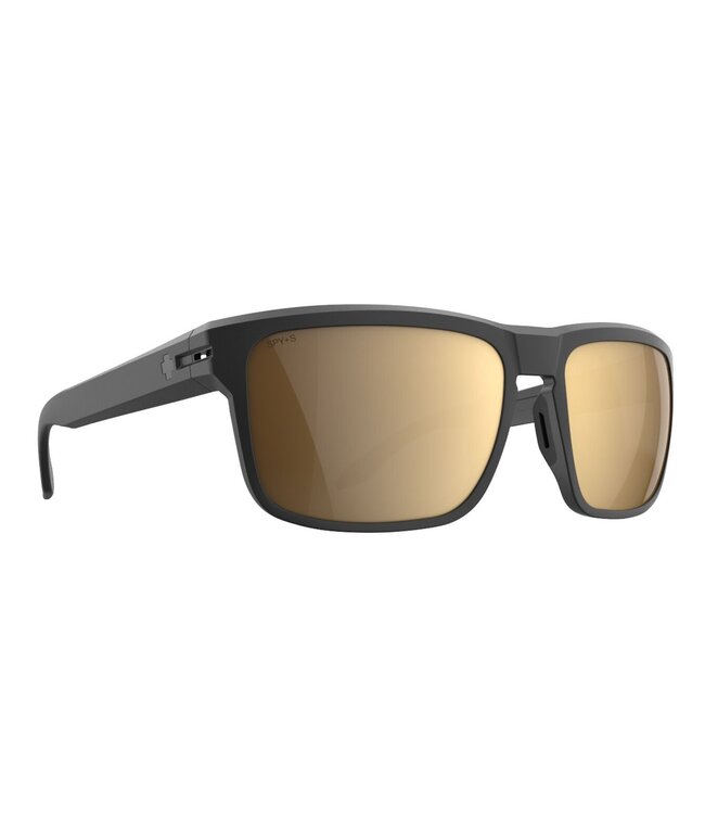 SPY REGION MATTE BLACK SUNGLASSES w/ HAPPY BRONZE GOLD MIRROR