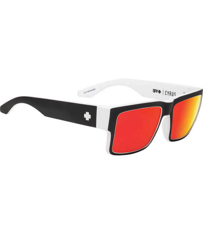SPY CYRUS WHITEWALL SUNGLASSES w/ HAPPY GREY GREEN RED MIRROR