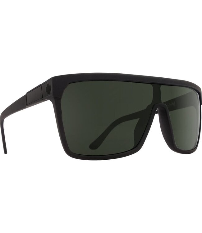 SPY FLYNN BLACK MATTE BLACK SUNGLASSES w/HAPPY PLUS GREY GREEN