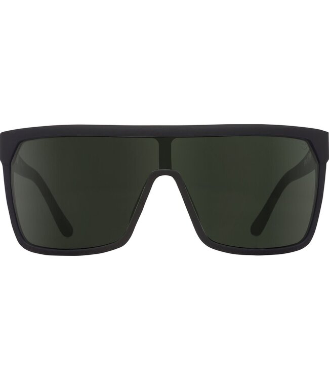 SPY FLYNN BLACK MATTE BLACK SUNGLASSES w/HAPPY PLUS GREY GREEN