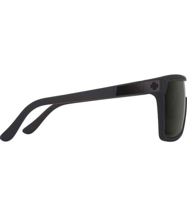 SPY FLYNN BLACK MATTE BLACK SUNGLASSES w/HAPPY PLUS GREY GREEN