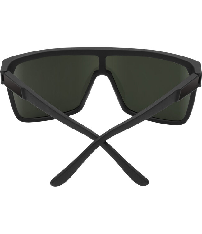 SPY FLYNN BLACK MATTE BLACK SUNGLASSES w/HAPPY PLUS GREY GREEN
