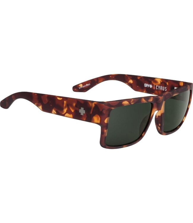SPY CYRUS SOFT MATTE CAMO TORTOISE SUNGLASSES w/ HAPPY GREY GREEN
