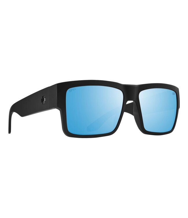 SPY CYRUS MATTE BLACK SUNGLASSES w/ HAPPY BOOST BRONZE POLAR ICE BLUE MIRROR