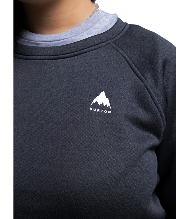 BURTON WOMENS OAK CREW FLEECE TRUE BLACK HEATHER 2024