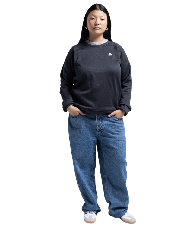 BURTON WOMENS OAK CREW FLEECE TRUE BLACK HEATHER 2024