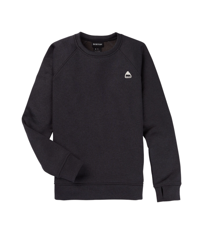 BURTON WOMENS OAK CREW FLEECE TRUE BLACK HEATHER 2024